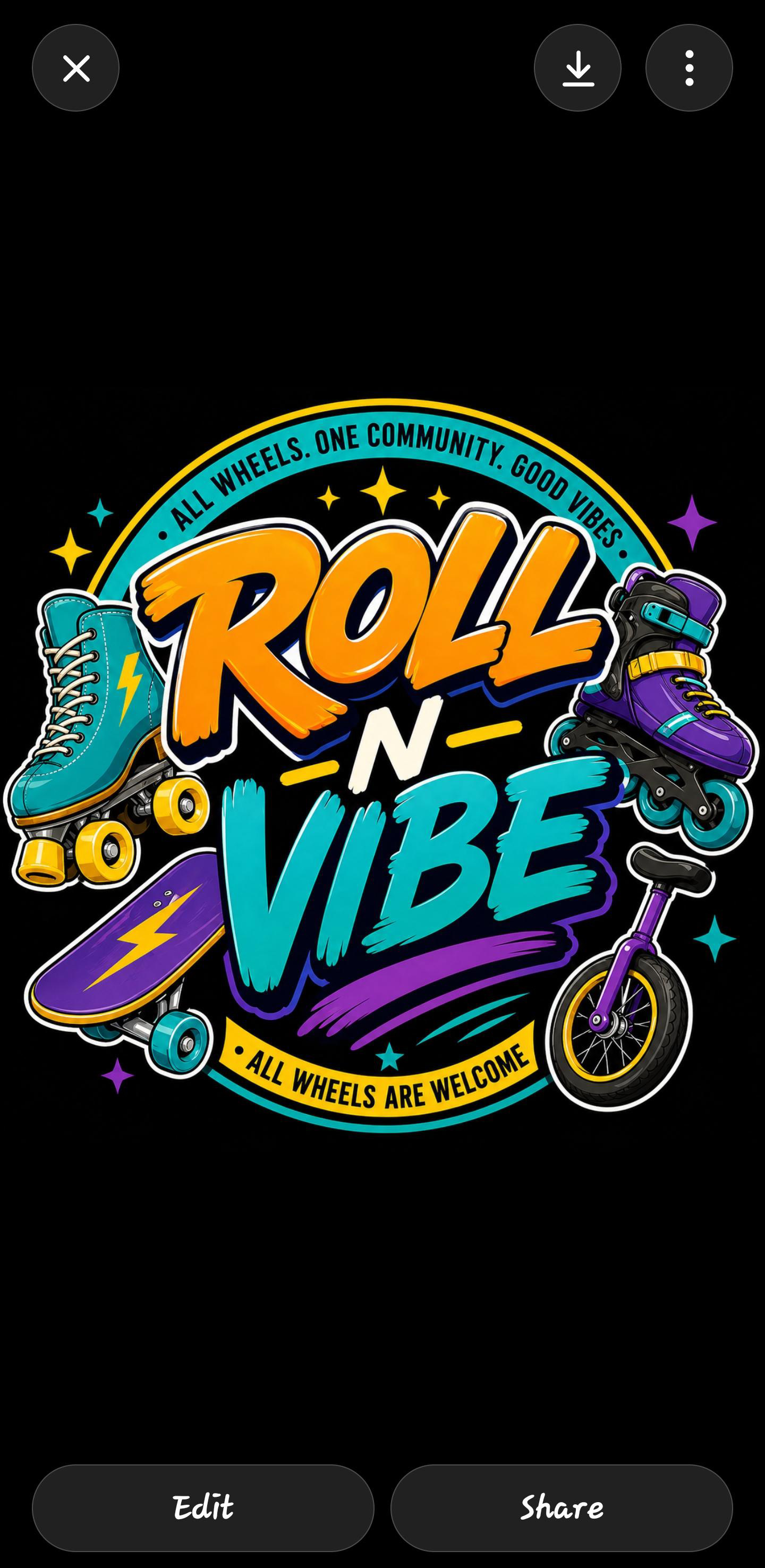 Roll N Vibez roller skating community logo Virginia Beach